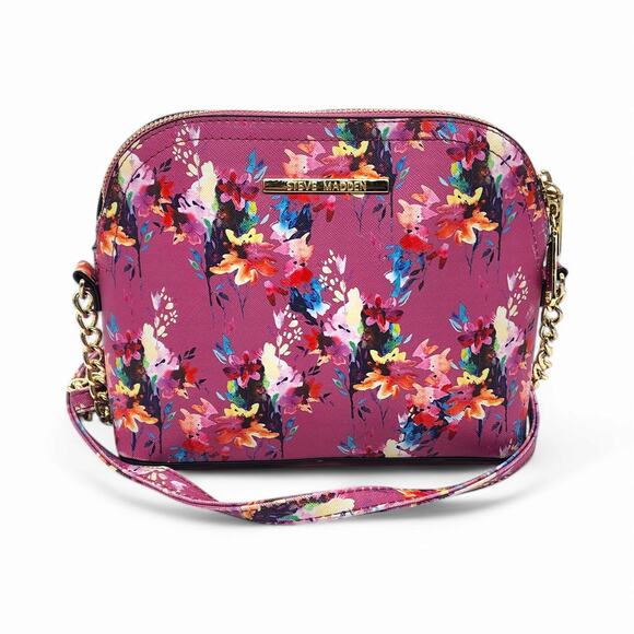 Steve Madden Handbags - Steve Madden Floral Crossbody Purse BMAGGIE Bag Pink Gold Hardware